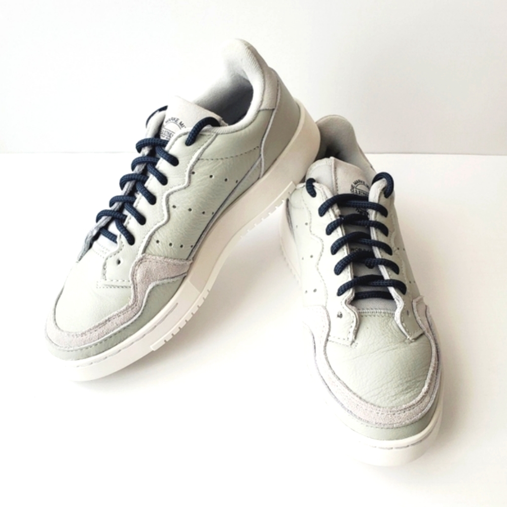 Adidas Leather Supercourt Ash Silver Sneakers Women’s Size 6.5 EE6045